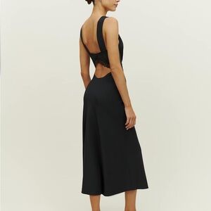 Reformation Black One Shoulder Sheath Dress